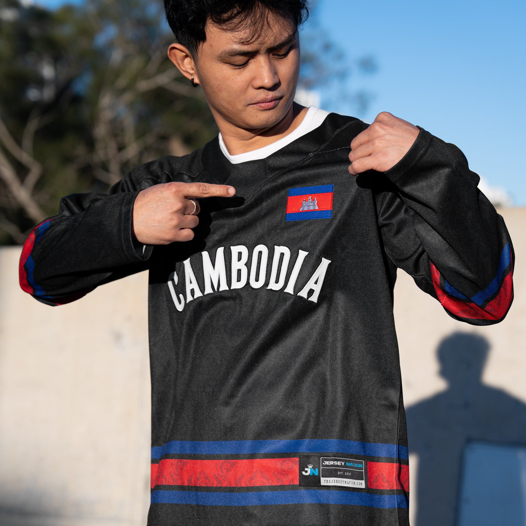 Cambodia Heritage Black Custom Hockey Jersey Model