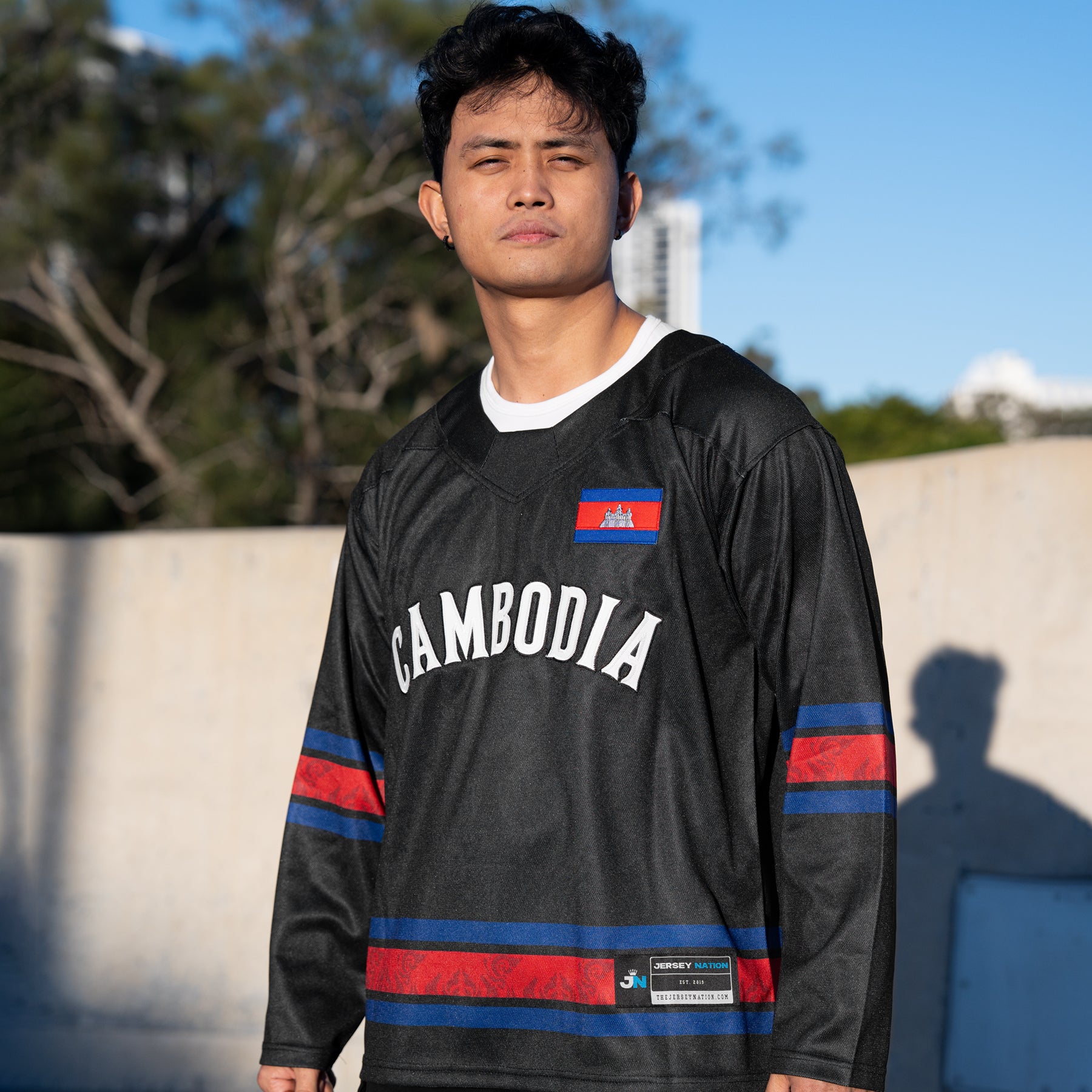 Cambodia Heritage Black Custom Hockey Jersey Models
