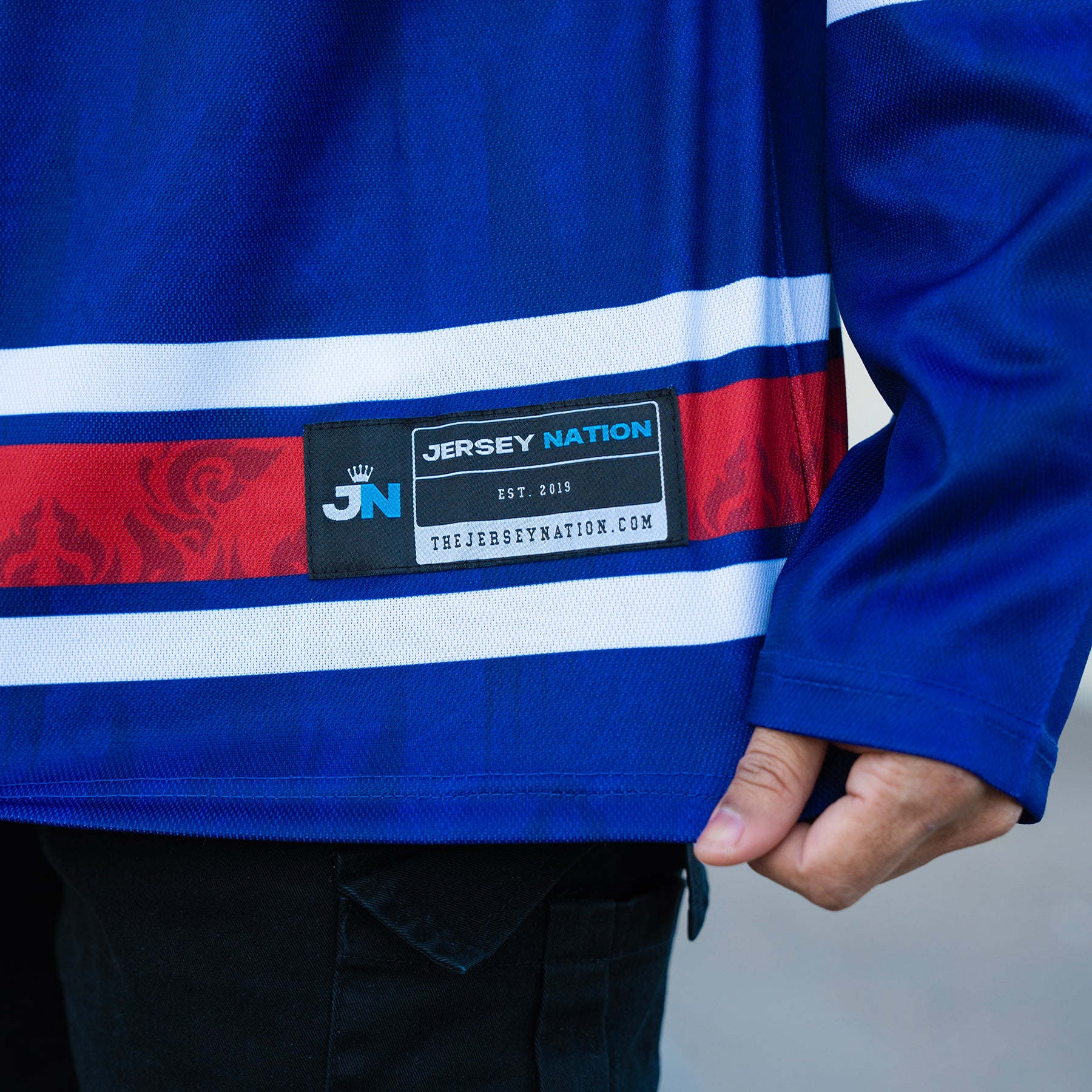 Cambodia Heritage Blue Custom Hockey Jersey Stitched