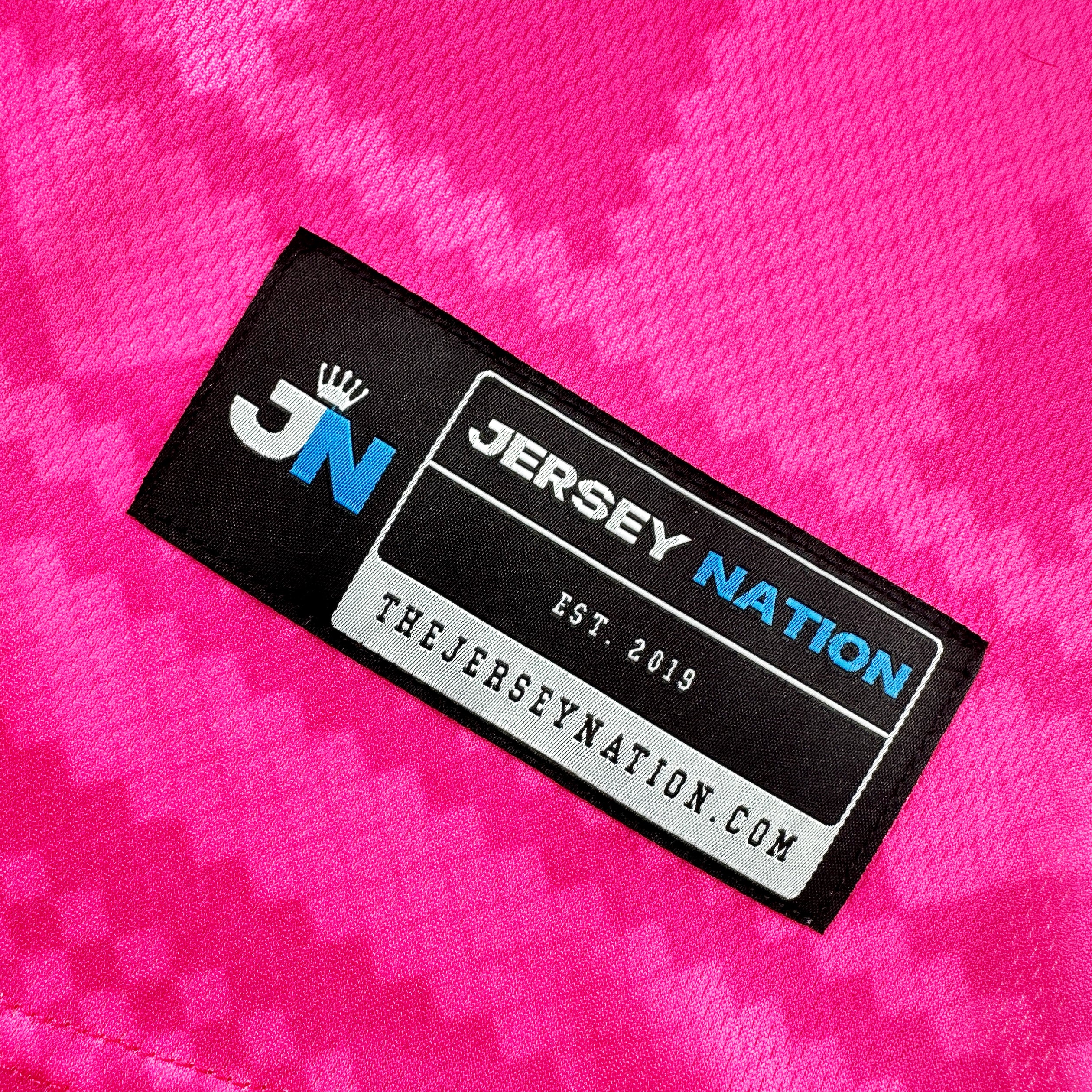 Colombia Heritage Custom Pink Baseball Jersey Closeup Stitched