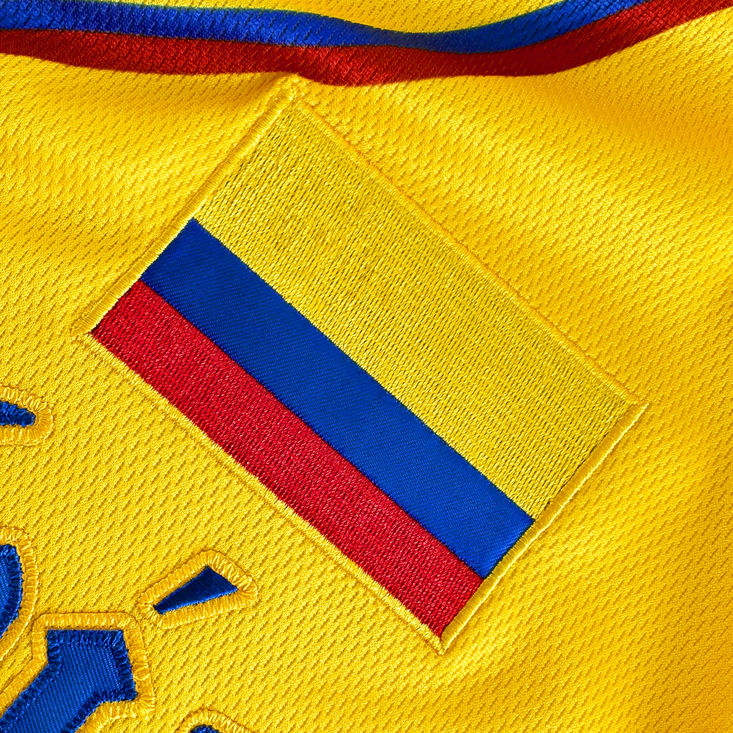 Colombia Heritage Custom Yellow Baseball Jersey Model Closeup Flag Stitched