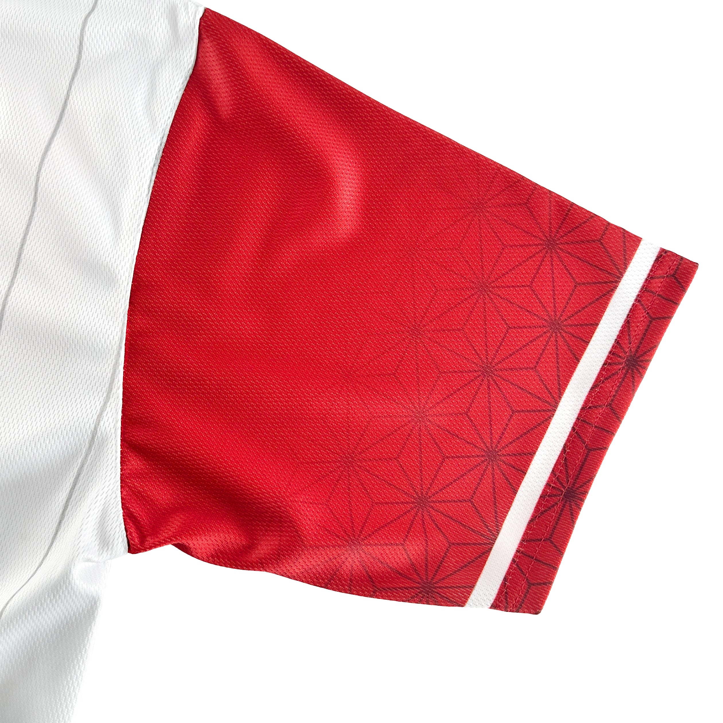 Japan Heritage Custom White Baseball Jersey Sleeves Closeup