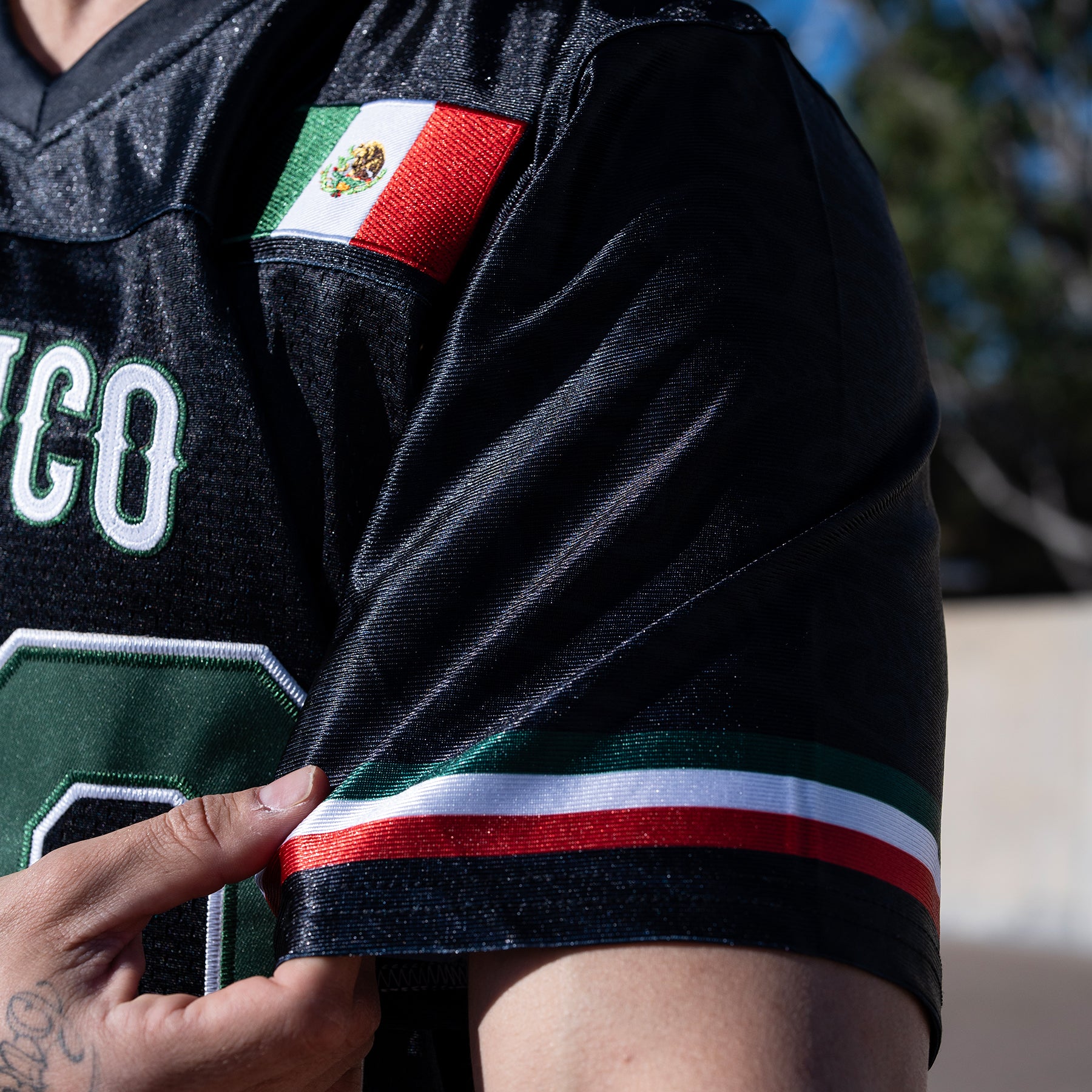 Mexico Heritage Black Custom Football Jersey Sleeves