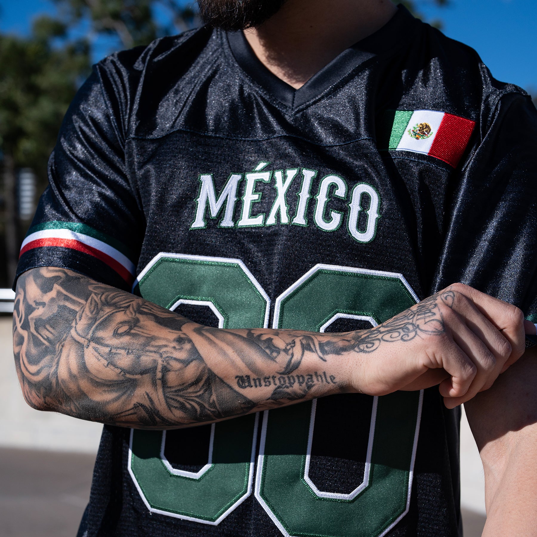 Mexico Heritage Black Custom Football Jersey Stitched