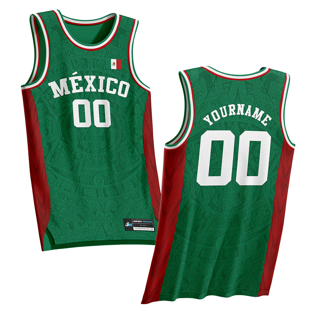 Mexico Heritage Custom Basketball Green Jersey