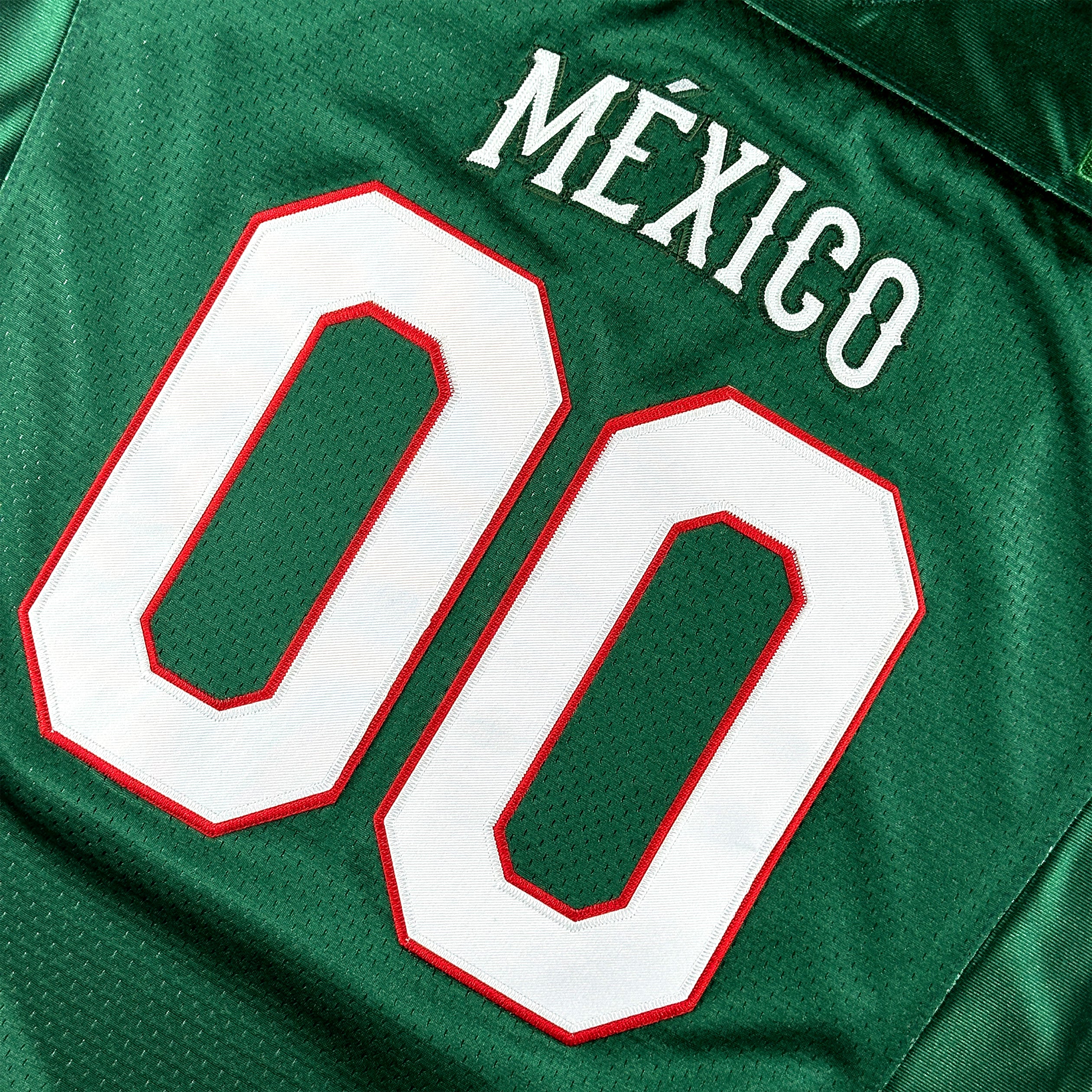 Mexico Heritage Custom Green Football Jersey Closeup