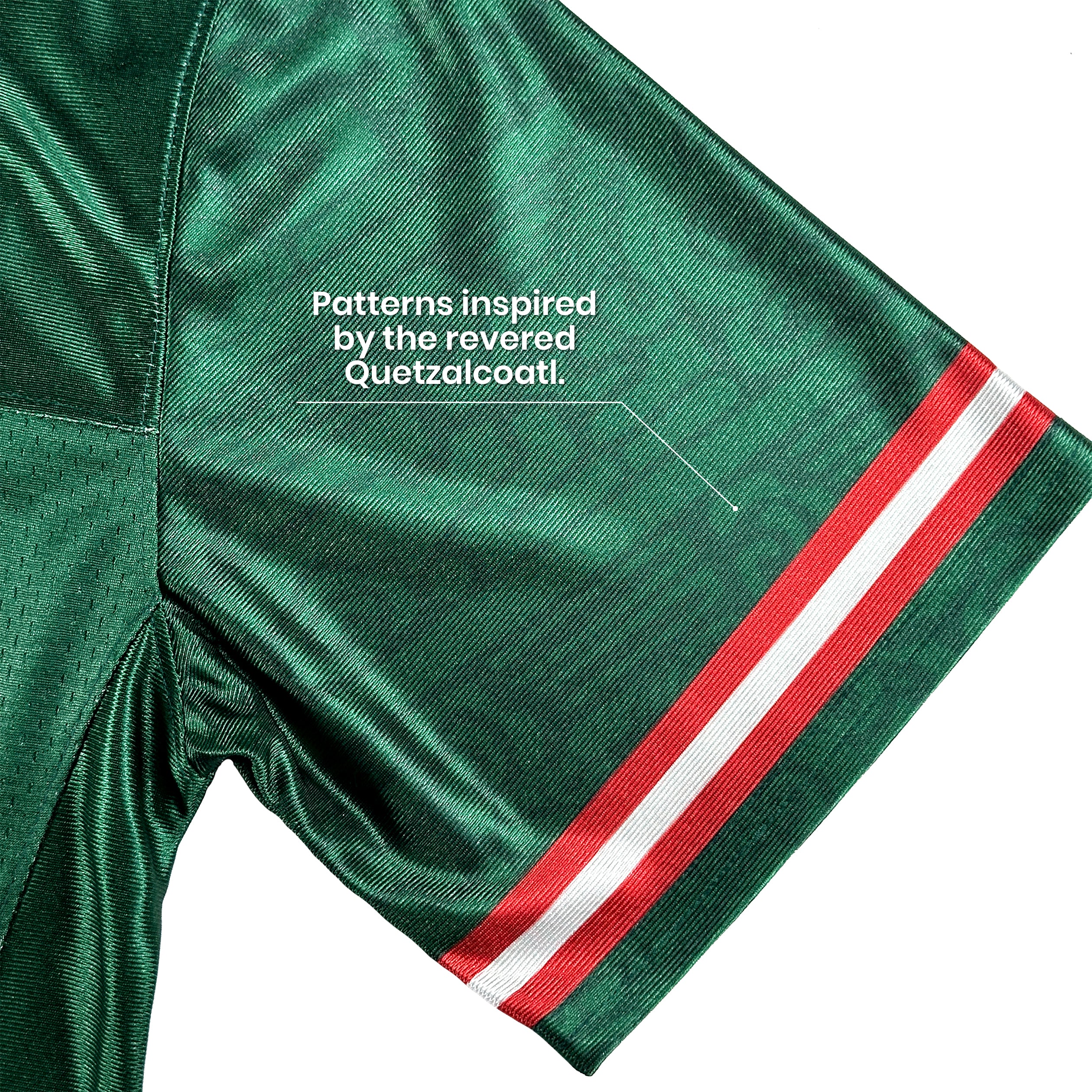 Mexico Heritage Custom Green Football Jersey Closeup Sleeves