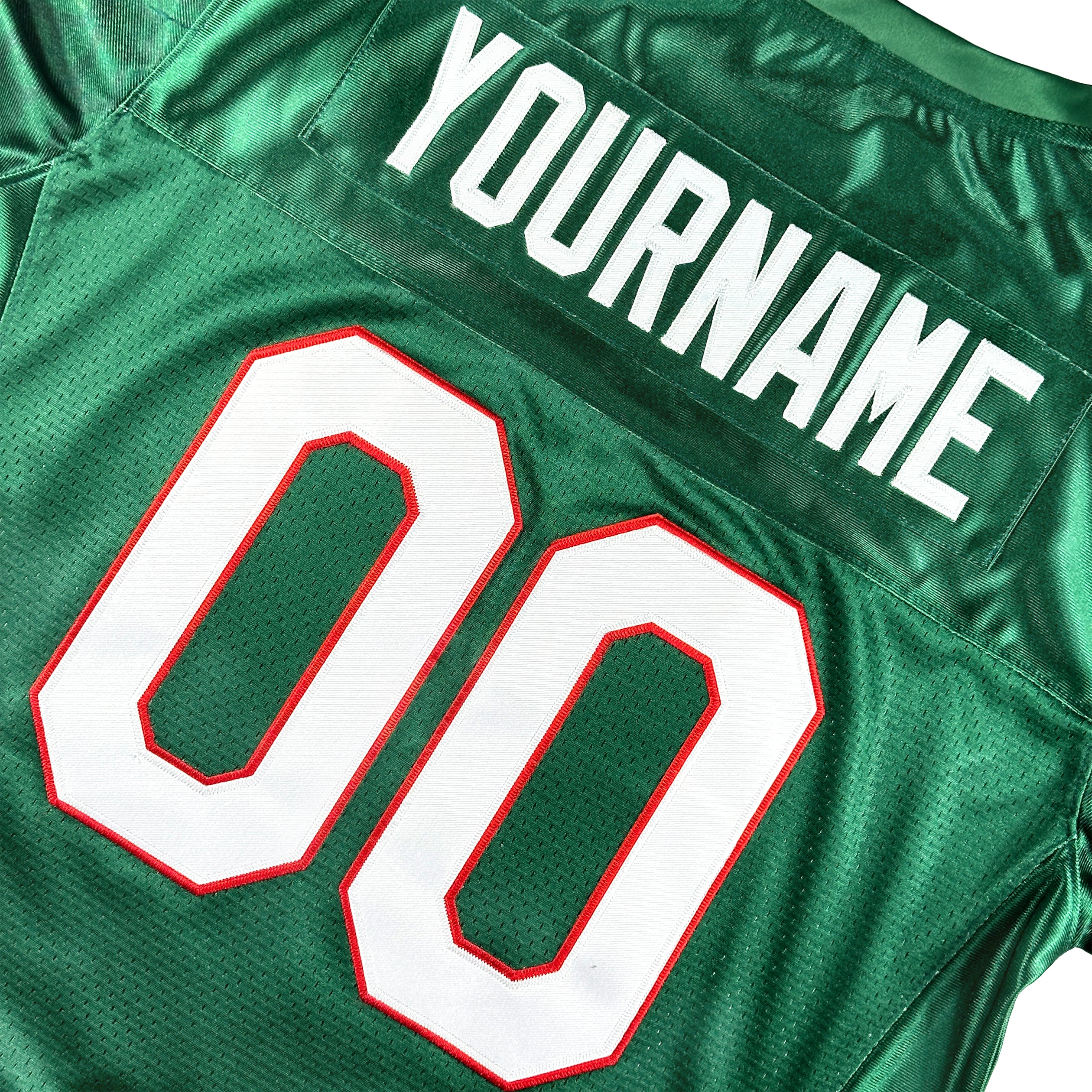 Mexico Heritage Custom Green Football Jersey Closeups