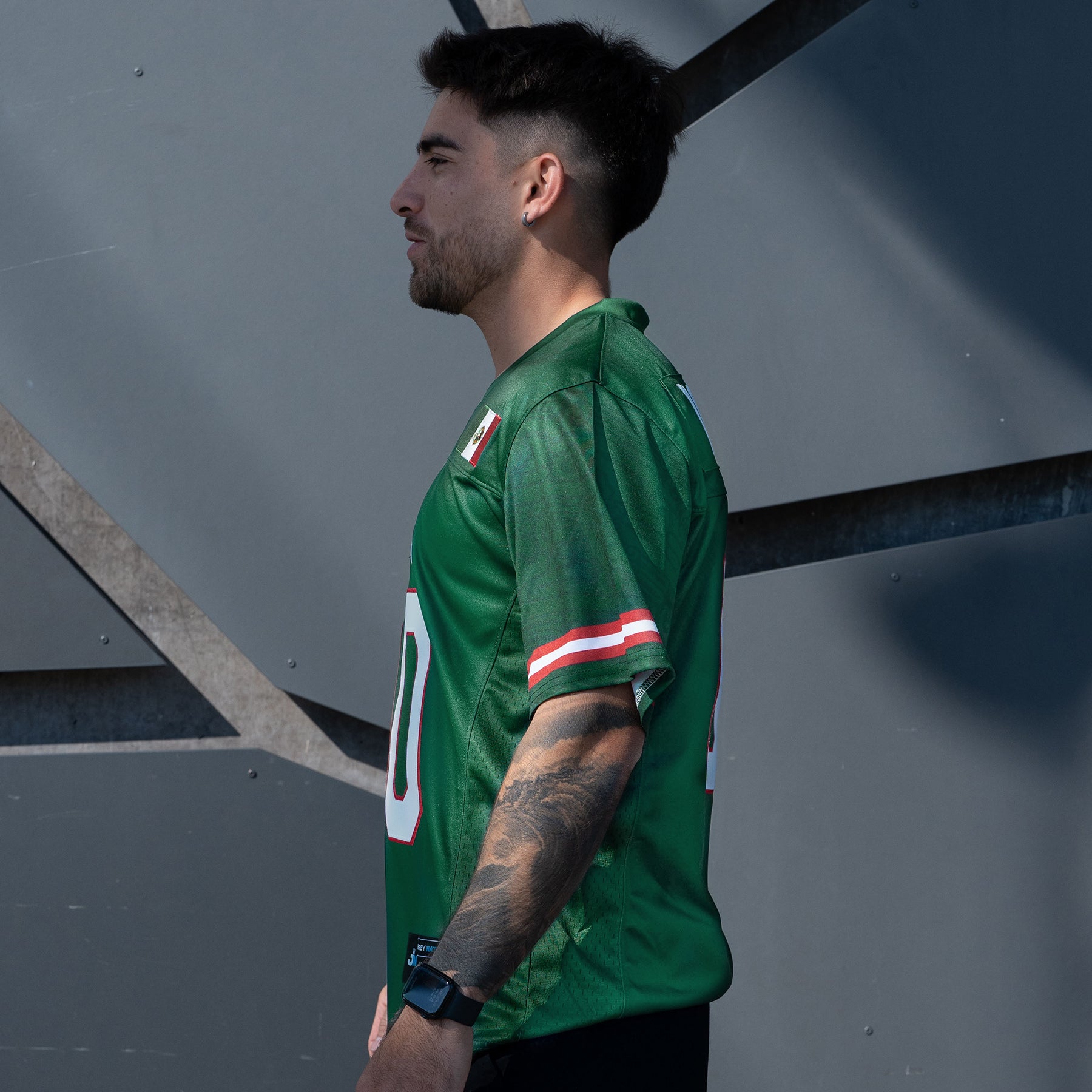 Mexico Heritage Green Custom American Football Jersey Model Sleeves