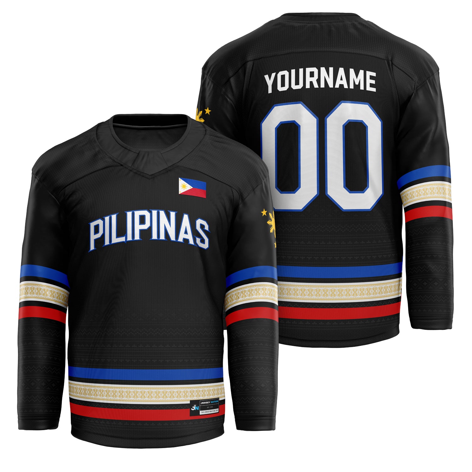 Philippines Black Heritage Custom Hockey Jersey