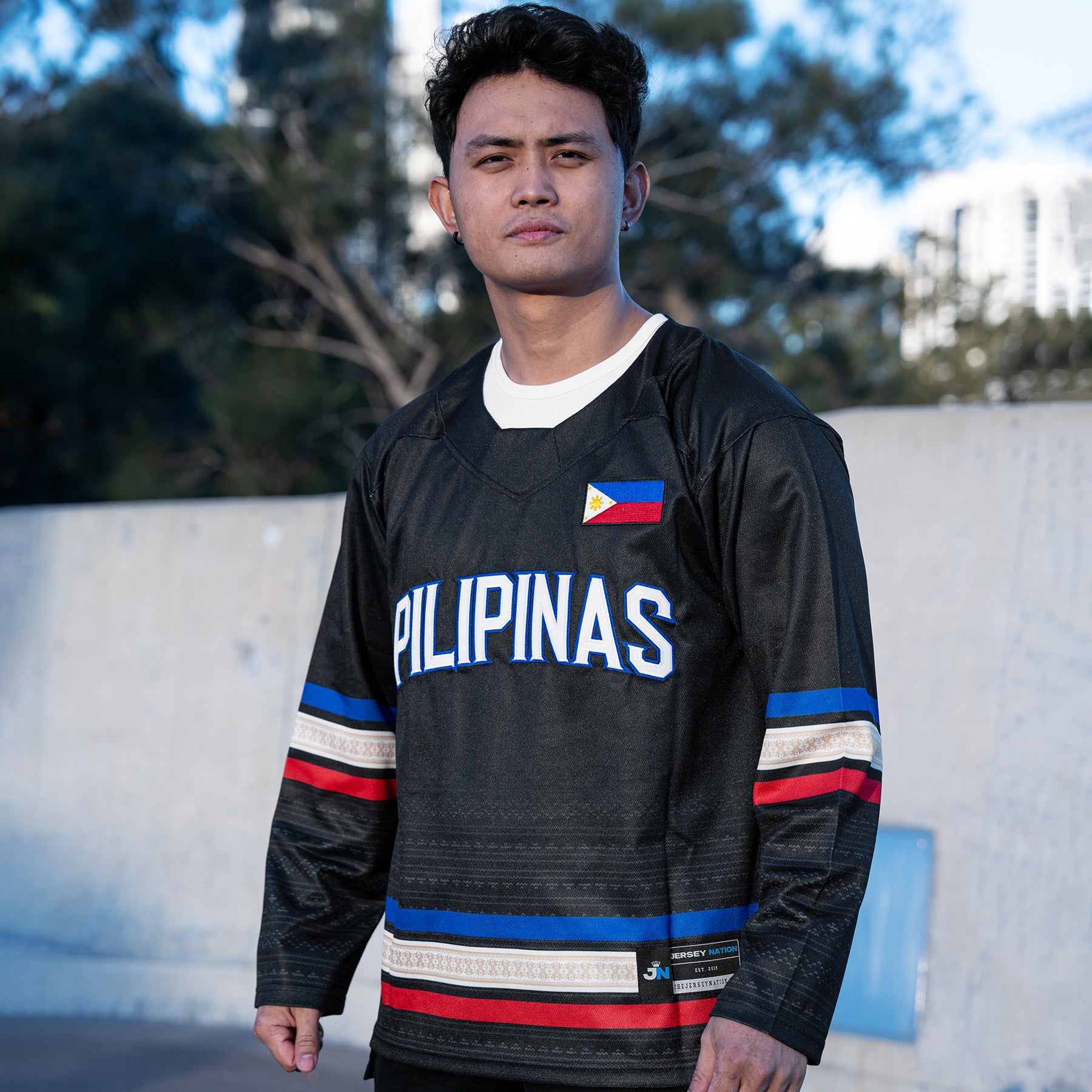 Philippines Heritage Black Custom Hockey Jersey