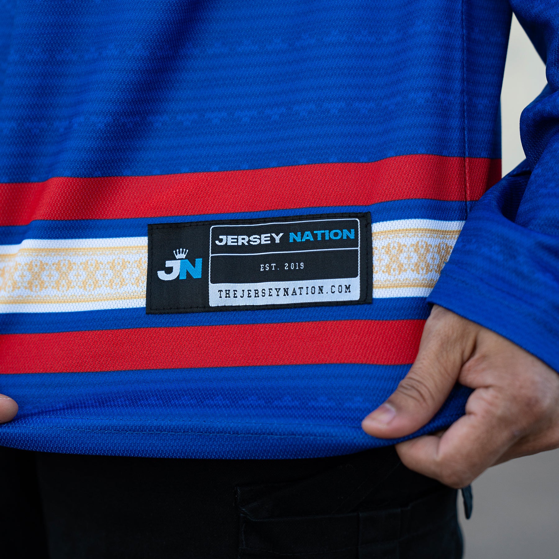 Philippines Heritage Blue Custom Hockey Jersey Stitched