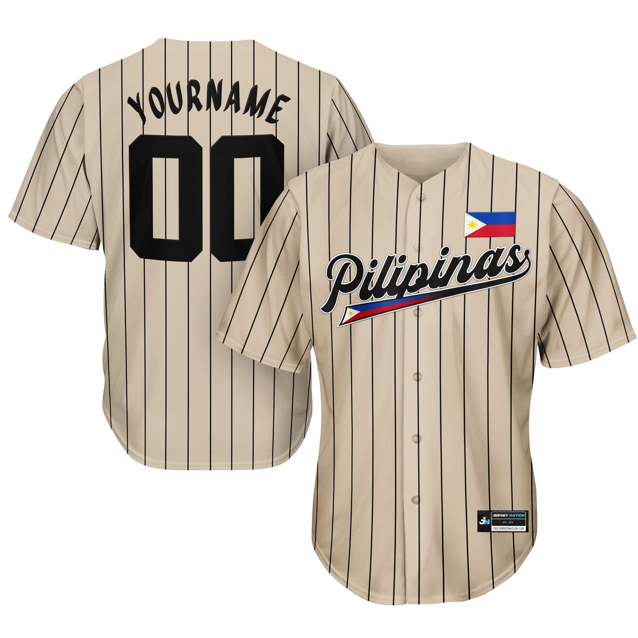 Philippines Heritage Custom Beige Baseball Jersey