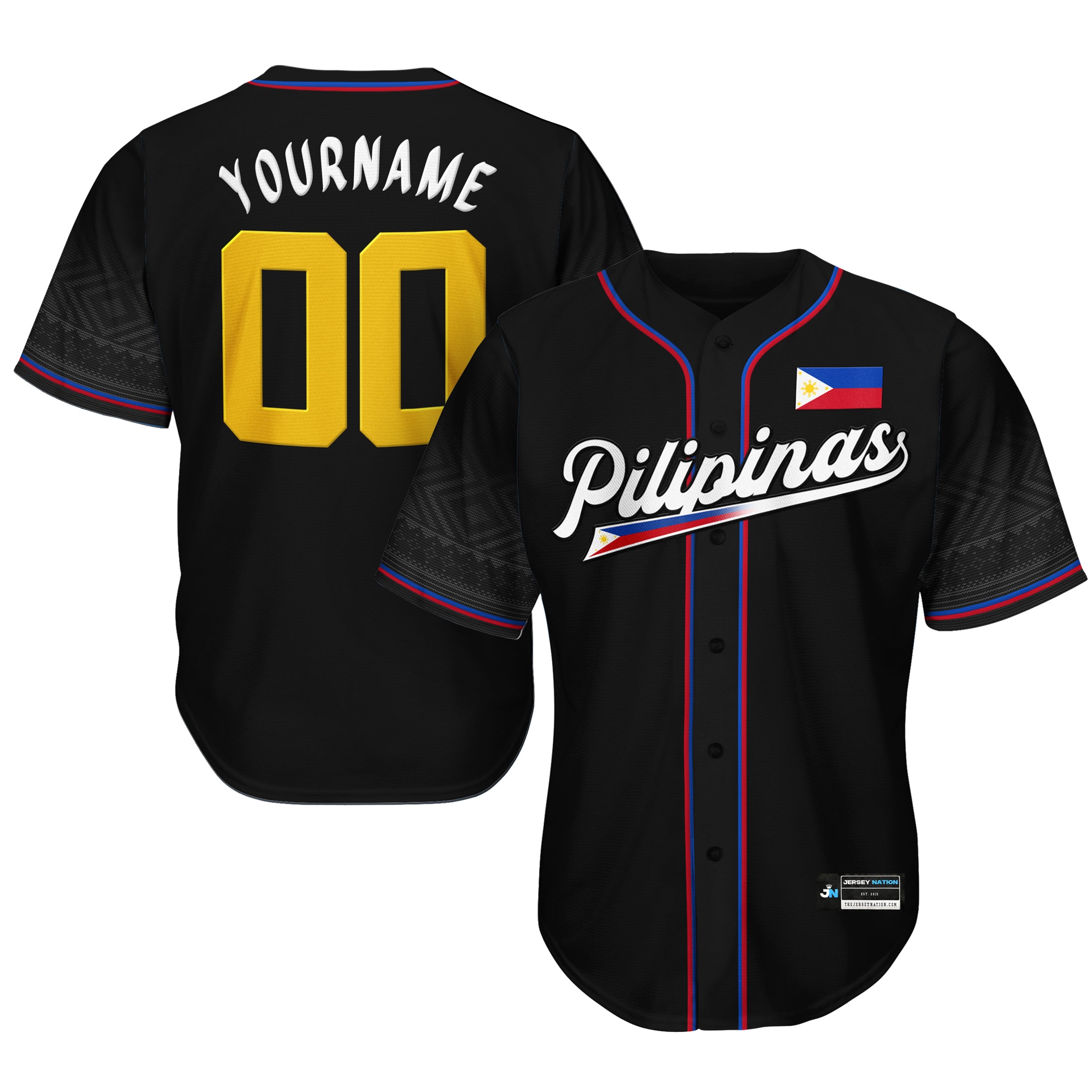 Philippines Heritage Custom Black Baseball Jersey