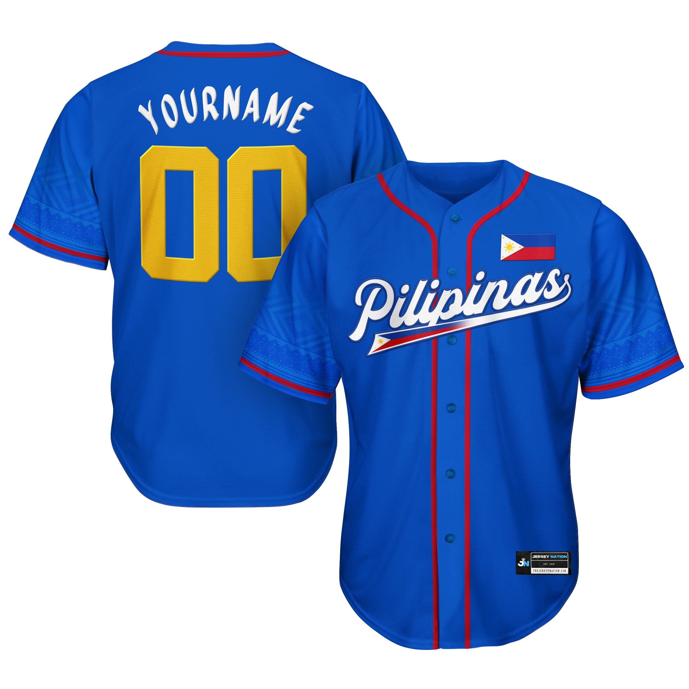 Philippines Heritage Custom Blue Baseball Jersey