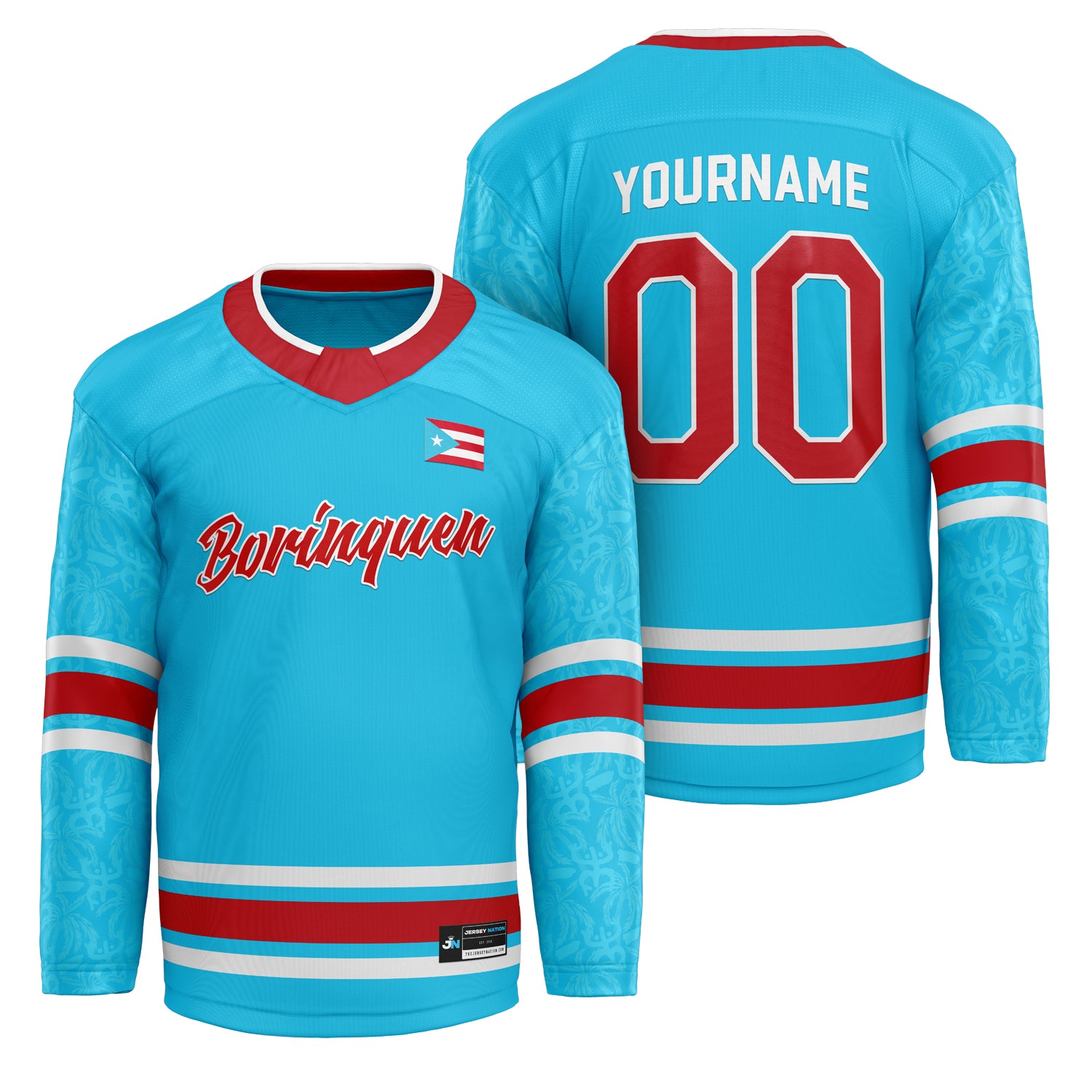 Puerto Rico Azul Celeste Heritage Custom Hockey Jersey