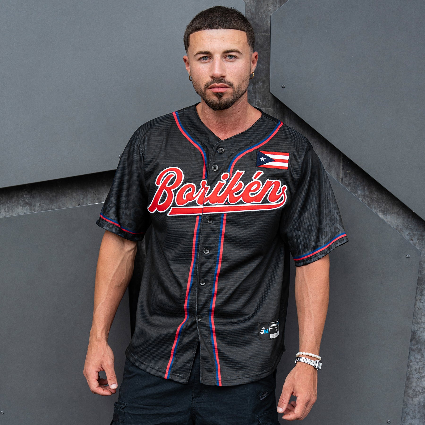 Puerto Rico Black Boriken Heritage Custom Baseball Jersey Model Styling