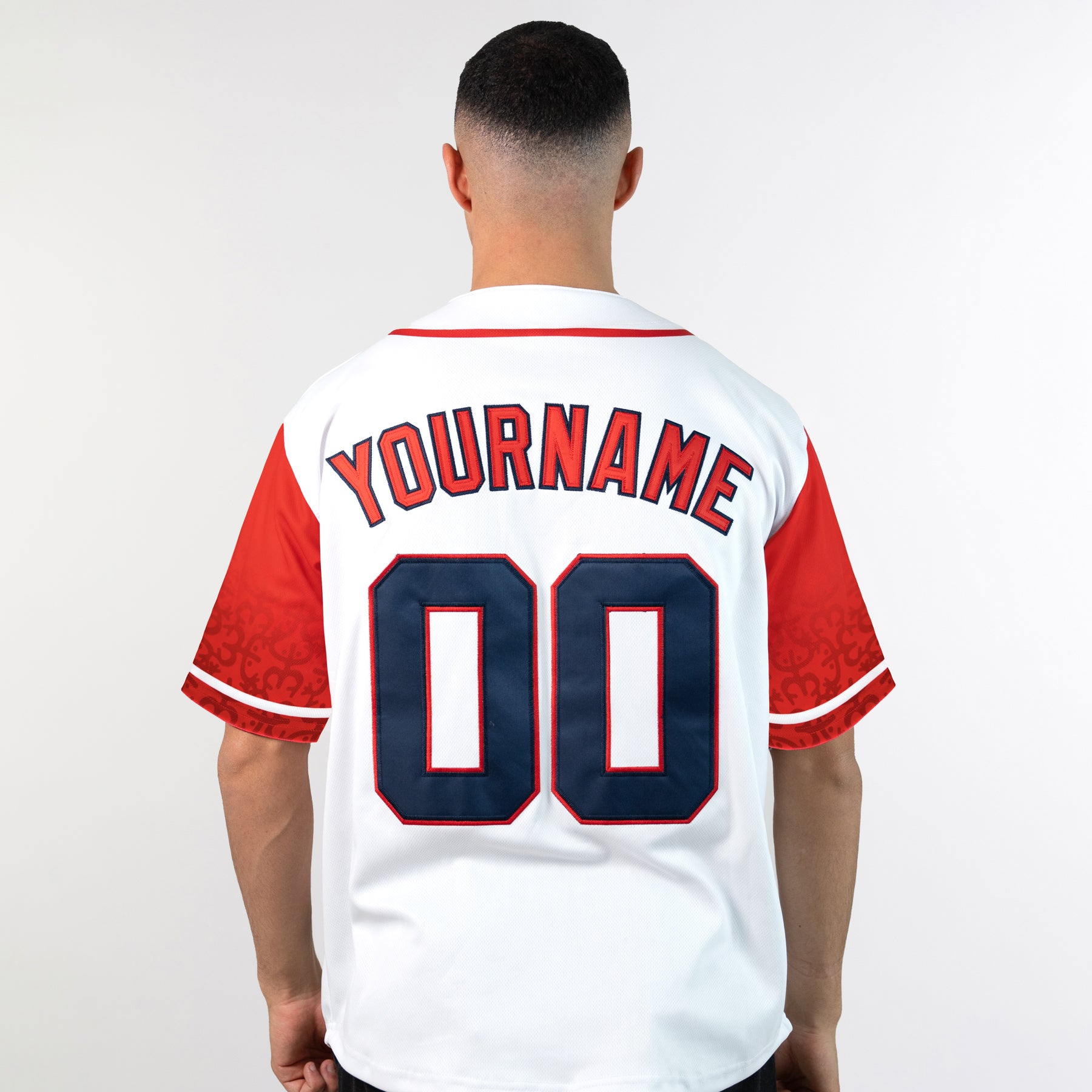 Puerto Rico Borikén Heritage Custom Baseball Jersey Navy-Blue and White Customized Back Model