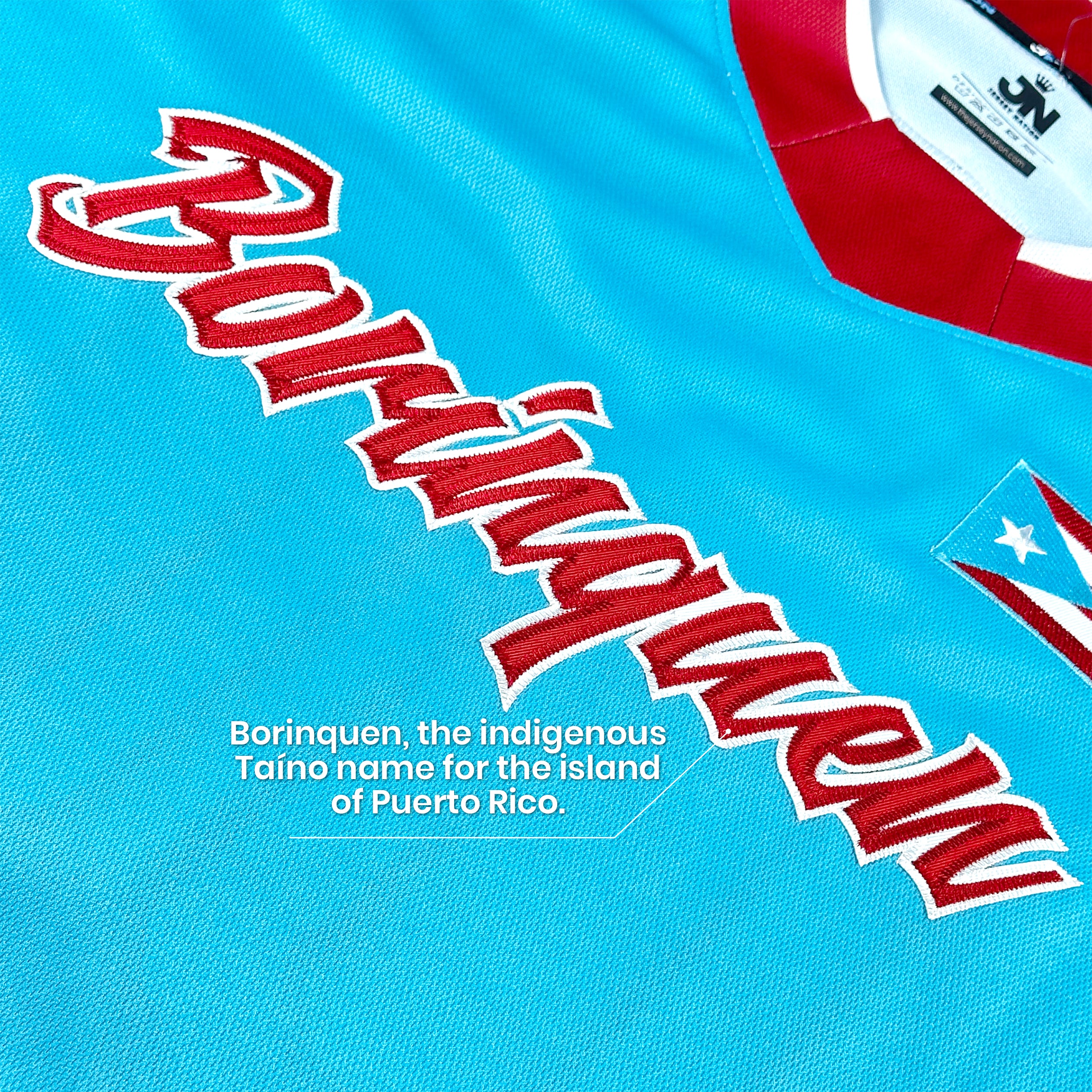 Puerto Rico Borinquen Azul Celeste Heritage Custom Hockey Jersey