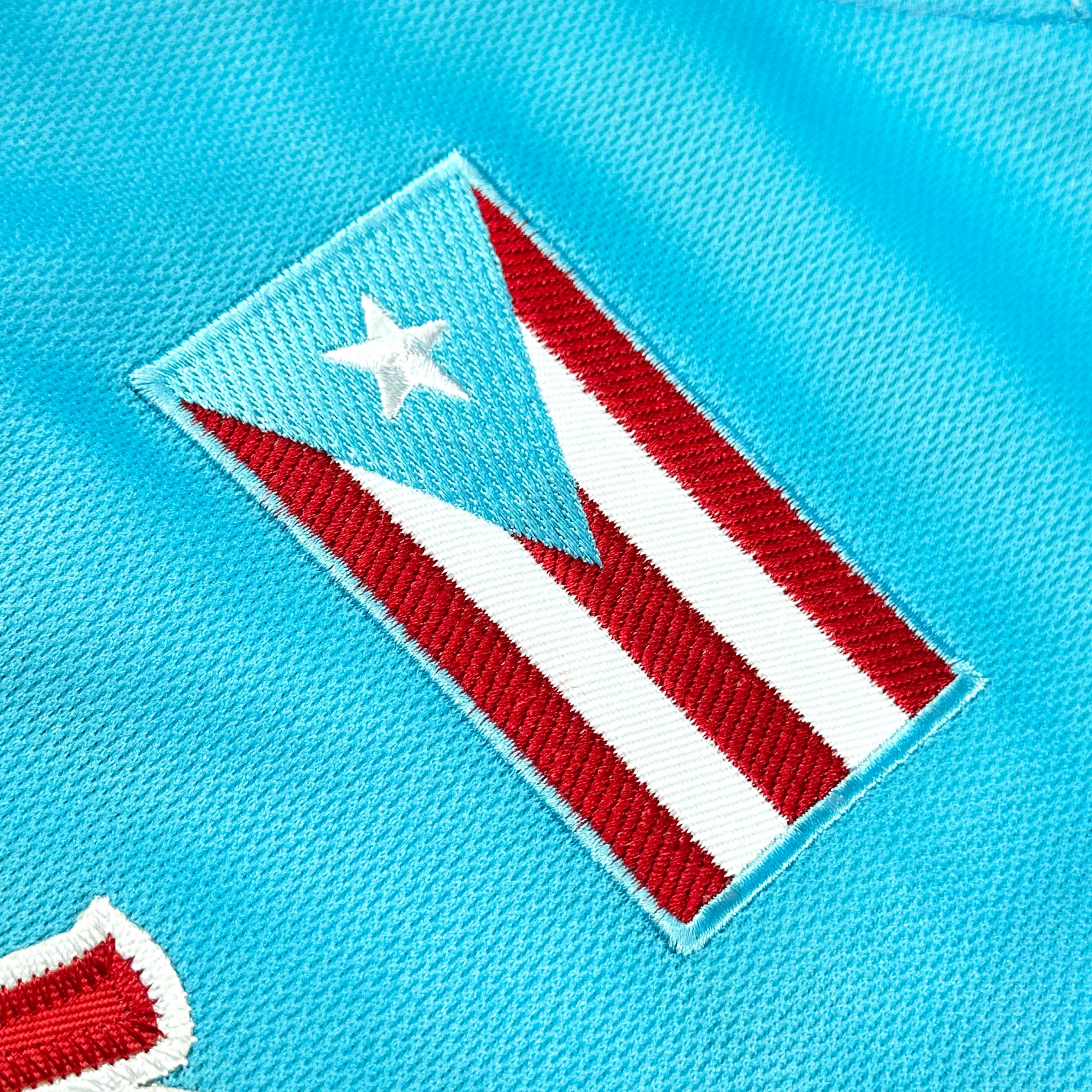 Puerto Rico Borinquen Azul Celeste Heritage Custom Ice Hockey Jersey