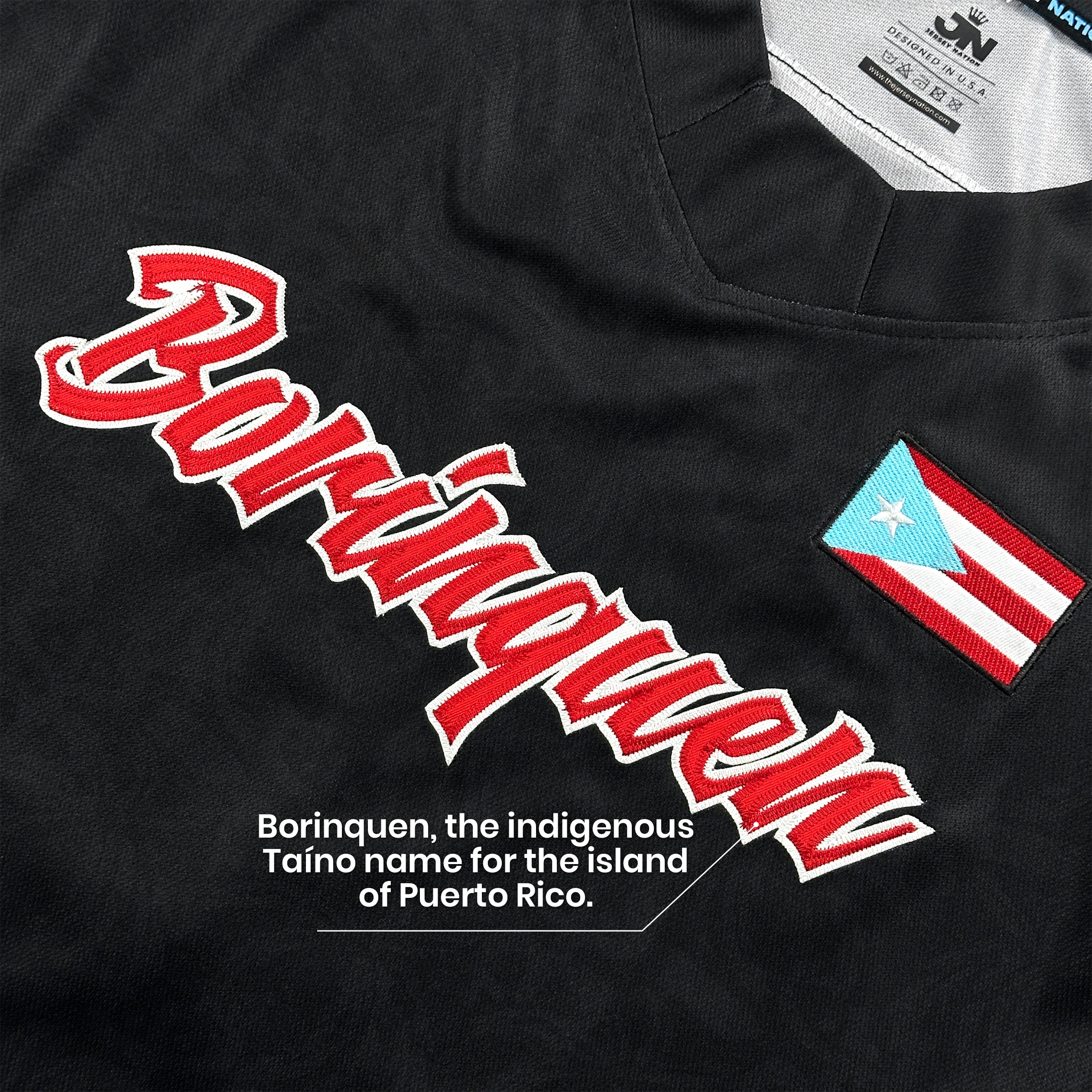 Puerto Rico Borinquen Black Azul Celeste Heritage Custom Hockey Jersey