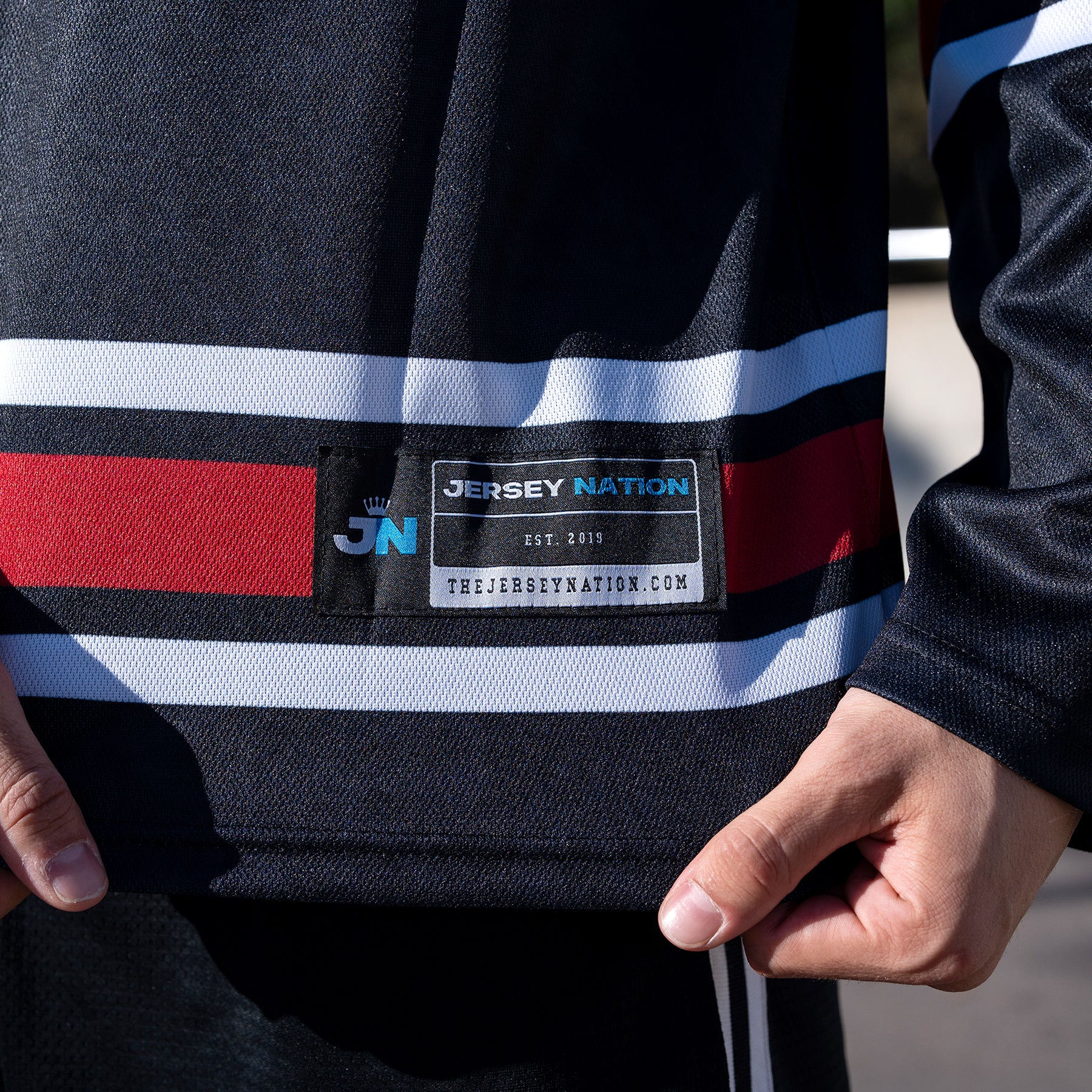 Puerto Rico Borinquen Heritage Custom Hockey Jersey Black Azul Celeste Stitched