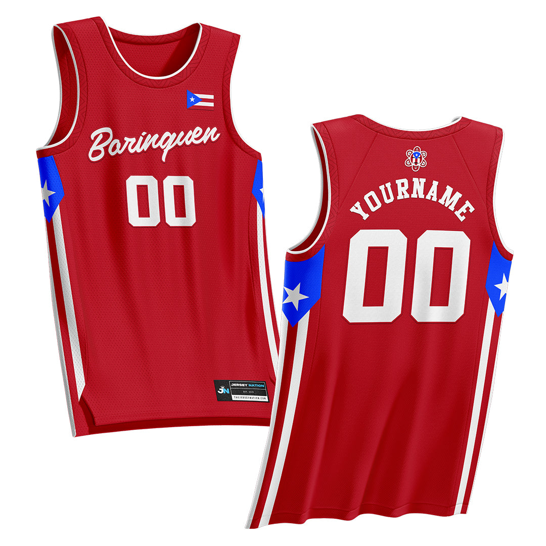Puerto Rico Borinquen Red Custom Heritage Basketball Jersey