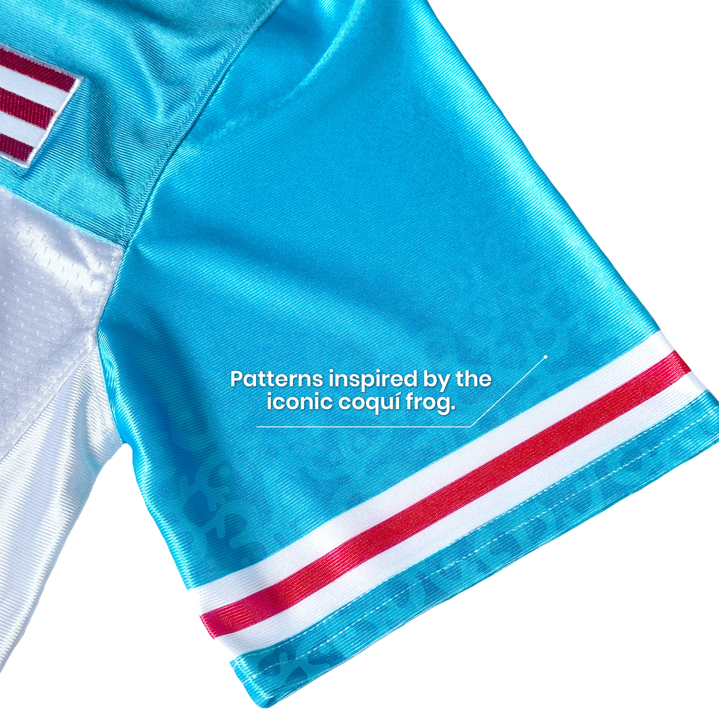 Puerto Rico Heritage Custom American Football Jersey Azul Celeste Sleeves