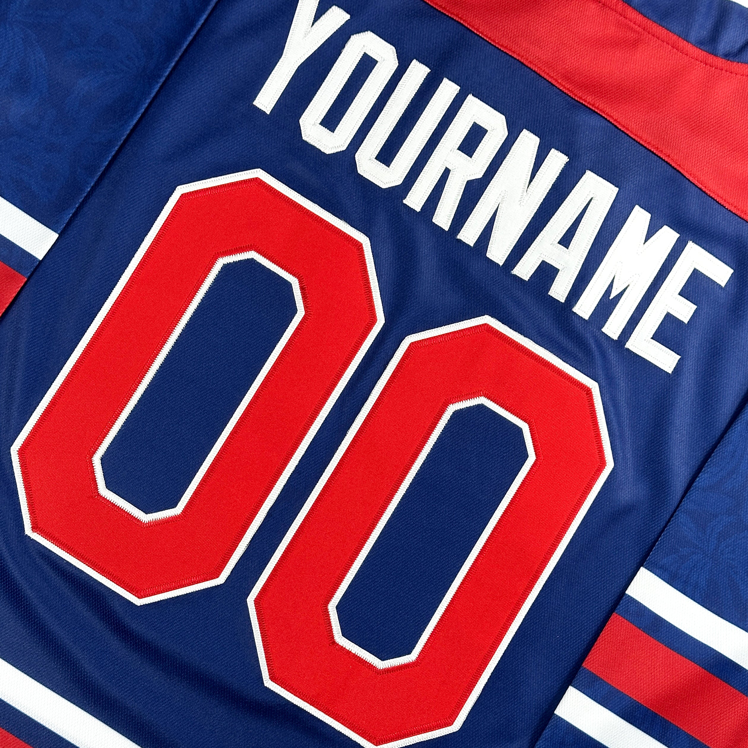 Puerto Rico Heritage Custom Ice Hockey Jersey Blue Customized