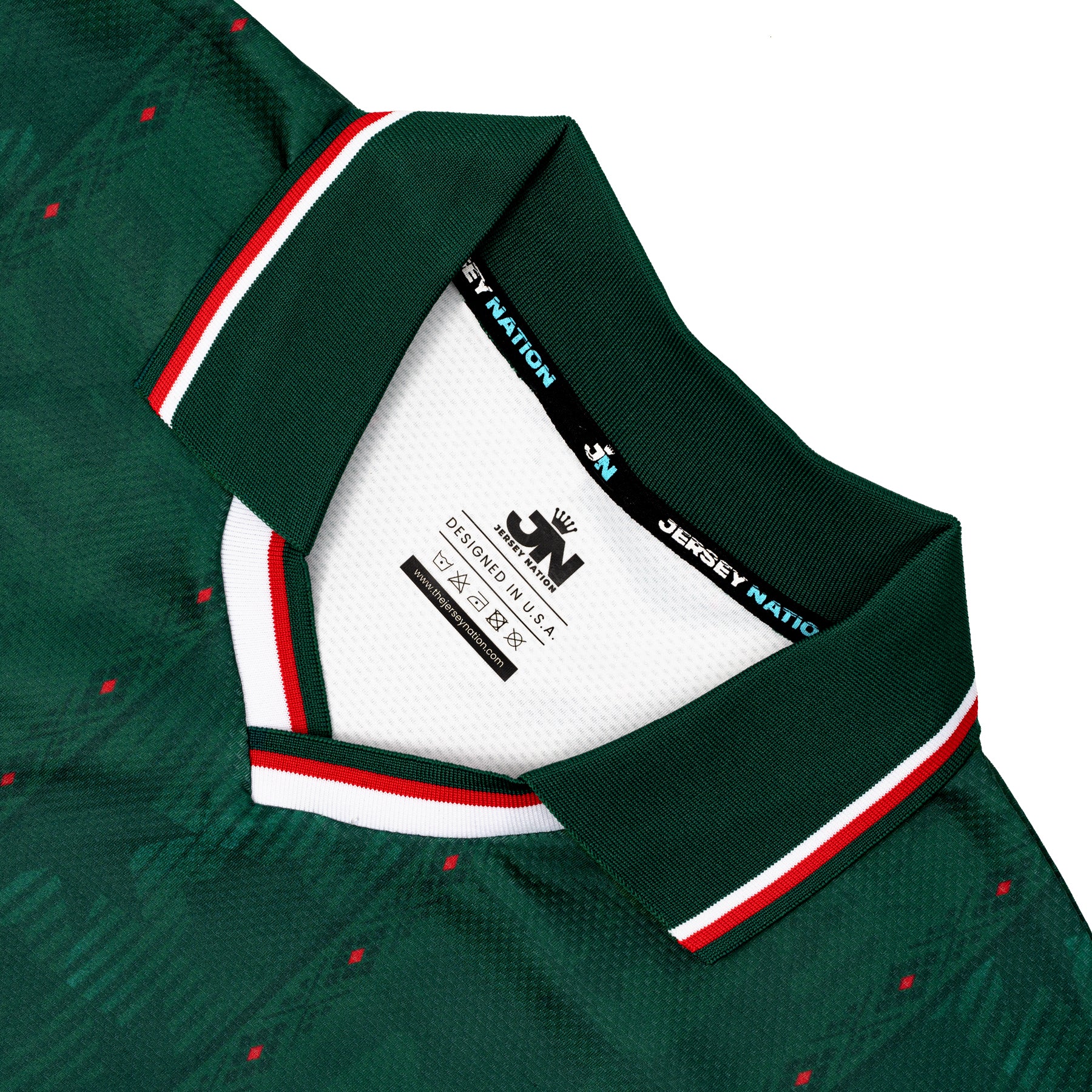Algeria Heritage Retro Custom Green Football Jersey World Soccer Shirt Algerian Closeup Collar DZ