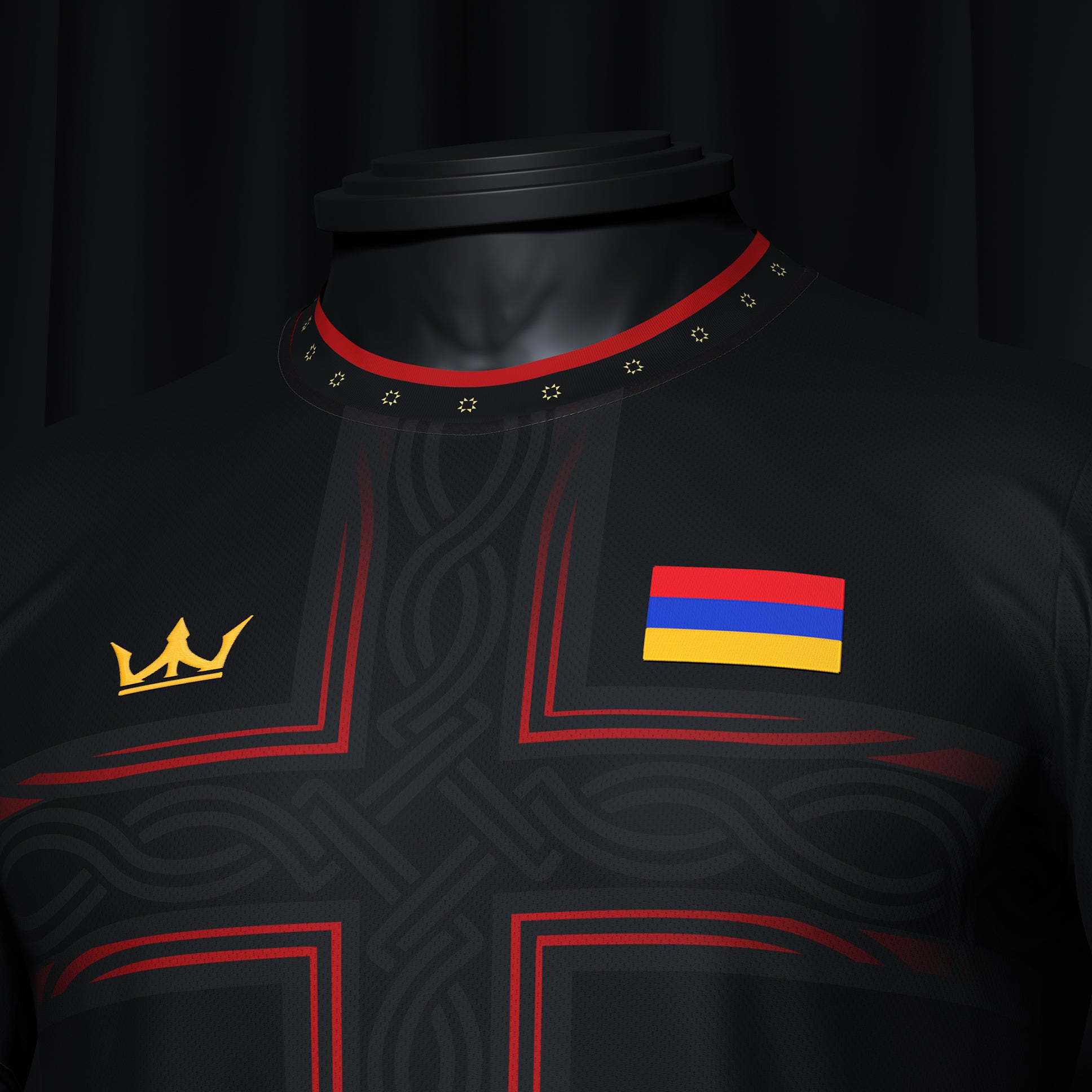 Armenia Heritage Custom Black Football Jersey Closeups
