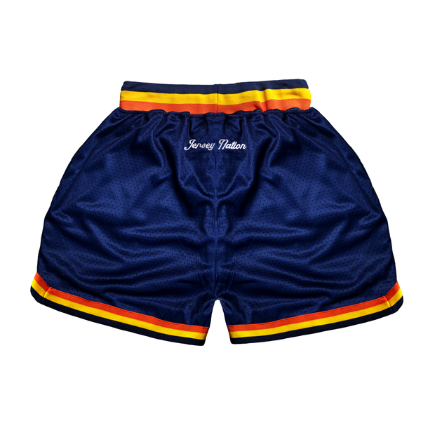 Navy Blue Splash Bolts Basketball Mesh Shorts