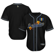 Barbados 'Flower Fence' Baseball Jersey Black