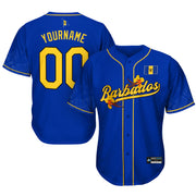 Barbados 'Flower Fence' Blue Baseball Jersey Custom