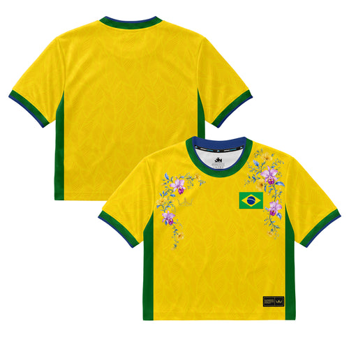 Brazil Heritage Cropped Floral Soccer Jersey