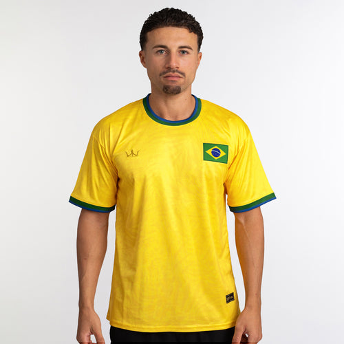 Brazil Heritage Custom Football Jersey Soccer Shirt Yellow World Brasil