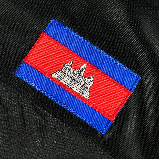 Cambodia Heritage Custom Football Jersey Closeup