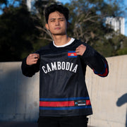 Cambodia Heritage Black Custom Hockey Jersey Closeups