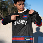 Cambodia Heritage Black Custom Hockey Jersey Model