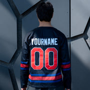 Cambodia Heritage Custom Black Hockey Jersey Embroidered Closeup Model Back Customized