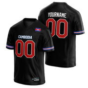 Cambodia Heritage Custom Football Jersey Black
