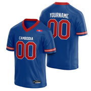 Cambodia Heritage Custom Football Jersey Blue
