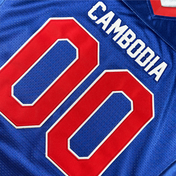 Cambodia Heritage Custom Football Jersey Blue Customize