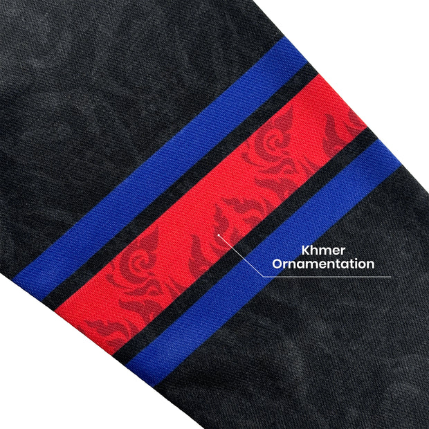 Cambodia Heritage Custom Hockey Jersey Black Cultural Details