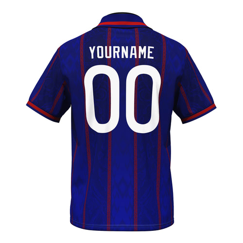 Cambodia Heritage Retro Custom Football Jersey Blue Back Customized