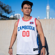 Cambodia Heritage White Custom Basketball Jersey