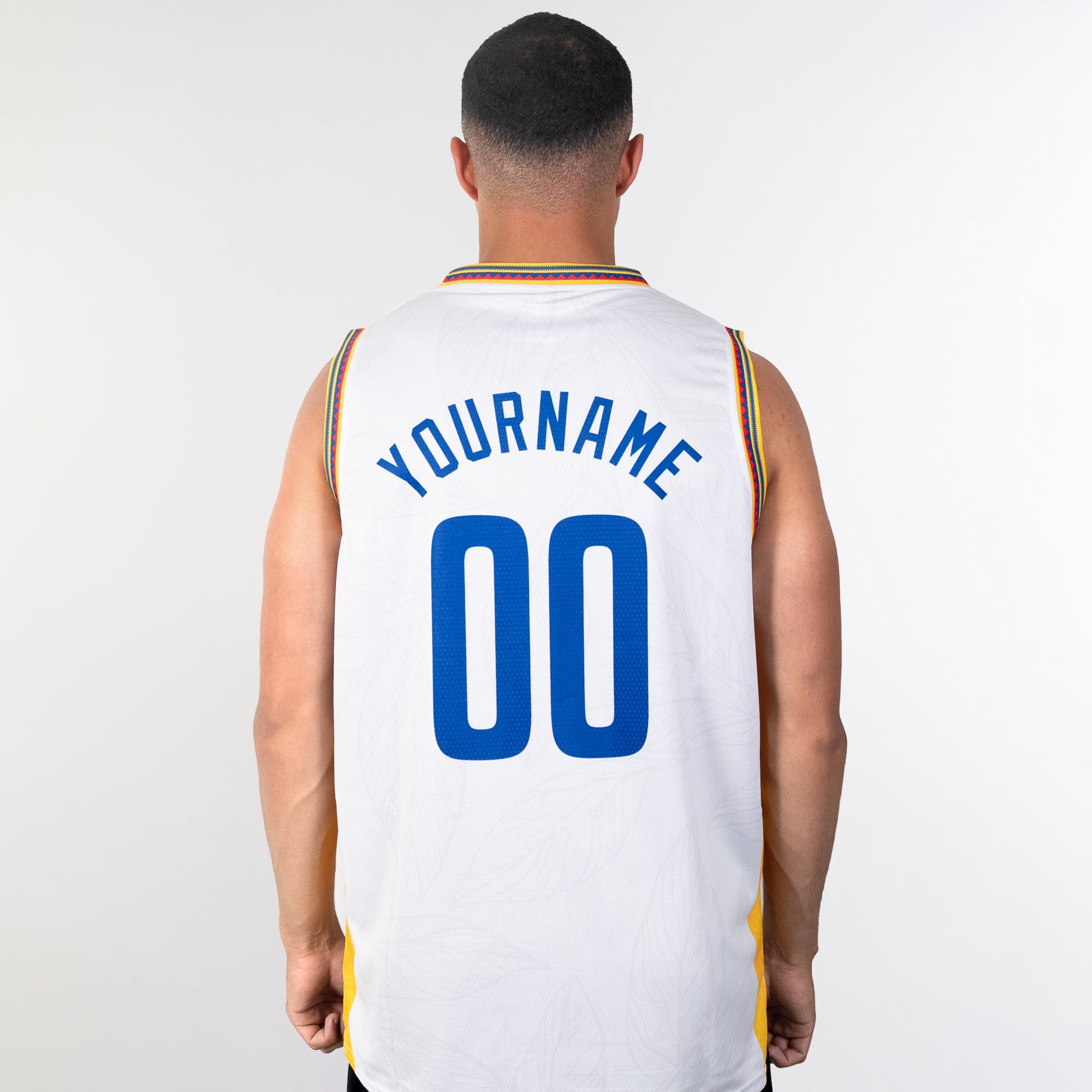 Colombia Heritage Custom Basketball White Jersey Model Back