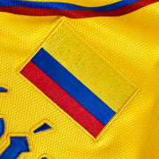 Colombia Heritage Custom Yellow Baseball Jersey Model Closeup Flag Stitched 
