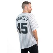 White-Black Pinstripe Custom Baseball Jersey
