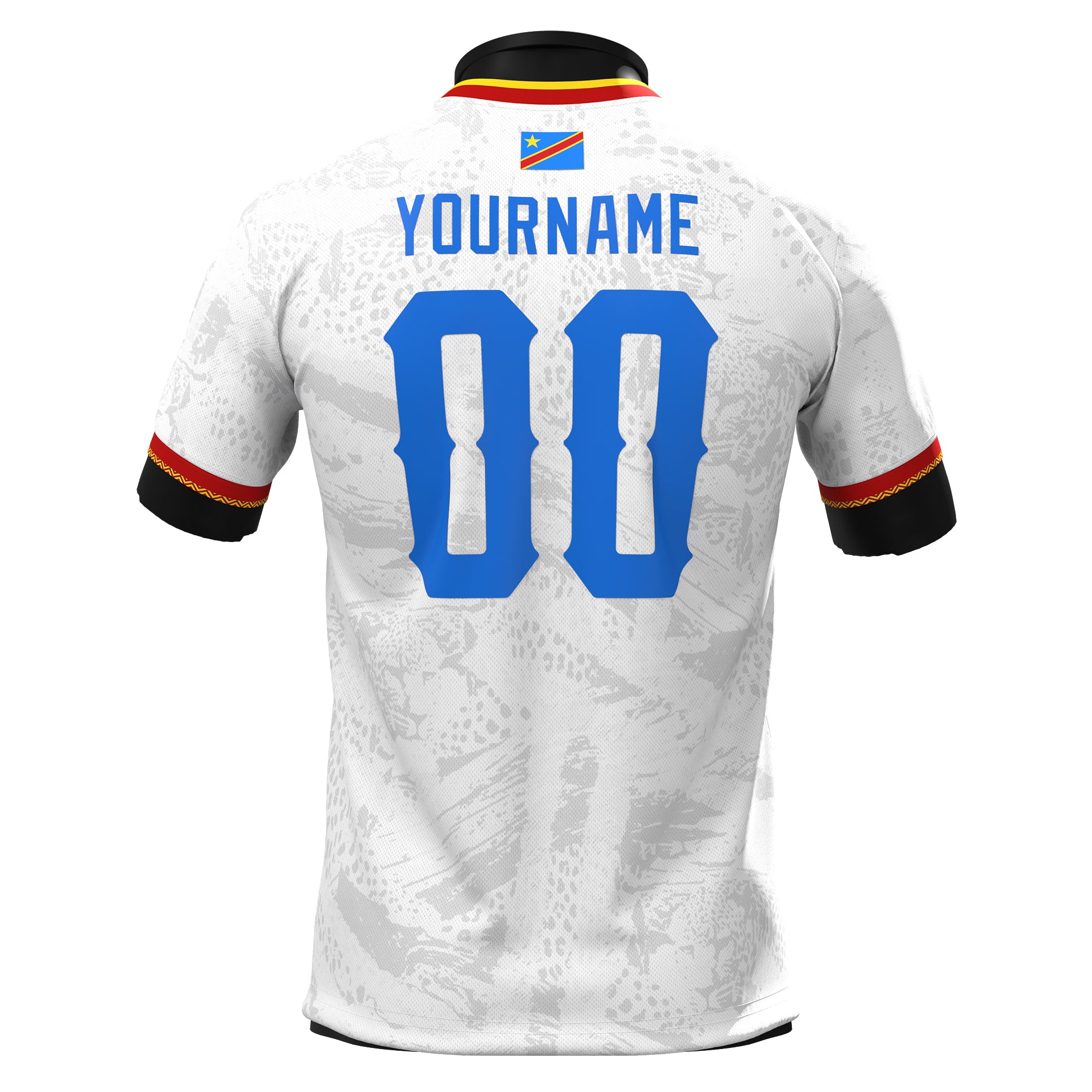 DR Congo Heritage Custom Football Jersey White Soccer Shirt